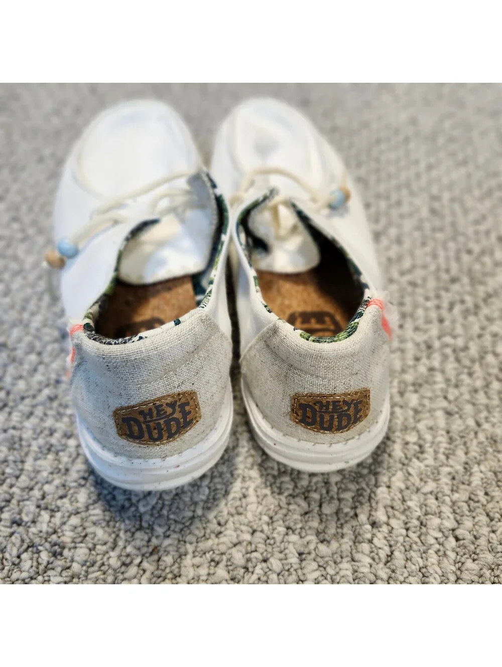 Hey Dude White Slip-On Casual Shoes Size 9